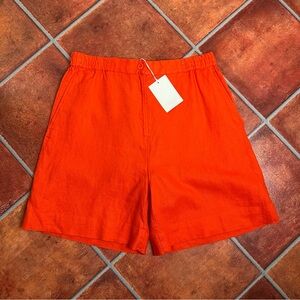 NWT COS Bright Orange Men's Stretch Linen Shorts